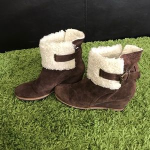 Lined Wedge Winter Booties